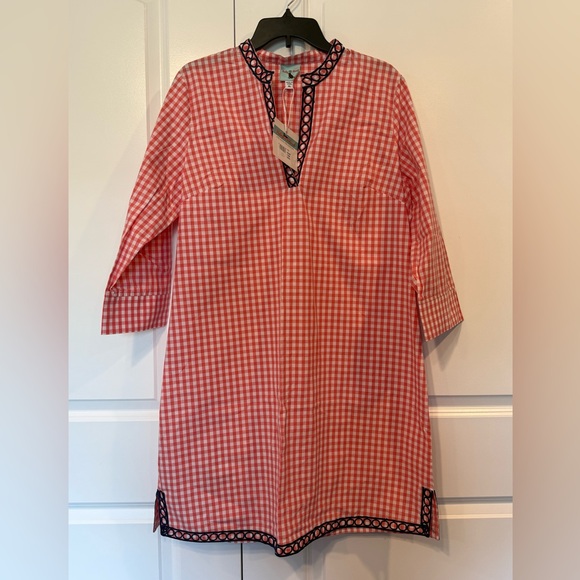 Haley and the Hound - Red and White Gingham Tunic Dress NWT XL 3/4 length sleeve - Picture 1 of 8